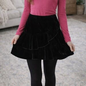 Elegant Black Velvet Skirt